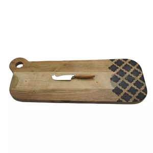 Picadora de madera hecha a mano con herramientas de queso, tabla de cortar de buen Material para restaurante, Hotel, hogar, regalo de negocios - Product Image 1