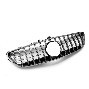 Vente chaude diamant <span class=keywords><strong>GT</strong></span> R style grille de pare-chocs de voiture pour <span class=keywords><strong>Mercedes</strong></span> Benz W218 CLS classe 2015-2018 ABS maille nid d'abeille argent <span class=keywords><strong>calandre</strong></span> - Product Image 3