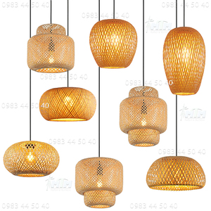 Bamboo lamp shade bamboo pendant lamp Basket <b>Rattan</b> Woven <b>Lantern</b> Chandelier Pendant Lamp Shade - Product Image 2