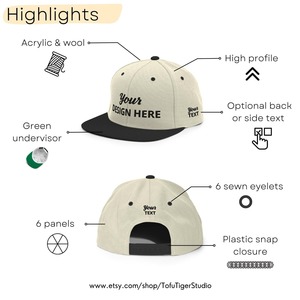Snapback Baseball <b>Cap</b> With <b>Flat</b> Bill Custom Logo 3D Embroidery 6 Panel Waterproof Cotton Unisex Wear Outdoor For <b>Man</b> And Woman - Product Image 6