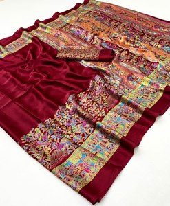 Muy suave textura ligera/peso ligero Kitty Party especial Digital impreso Sari elegante con pieza de blusa de contraste al por mayor - Product Image 6