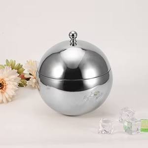 Luxury Stainless Steel Sphere <b>Ice</b> <b>Bucket</b> <b>with</b> <b>Lid</b> Double Wall Insulated Keeps <b>Ice</b> Cold for Parties Bars Home - Product Image 1