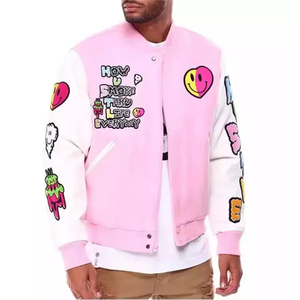 Plus Size <b>Men's</b> Varsity College <b>Jackets</b> Wholesale Custom Logo 100% Wool Breathable Quick Dry <b>Summer</b> Letterman Varsity <b>Jacket</b> - Product Image 2