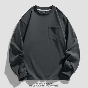 Vente en gros personnalisé Broderie Impression Coton doux de haute qualité Poids lourd 330 GSM Polaire Ras du cou Sweat Surdimensionné Streetwear - Product Image 4