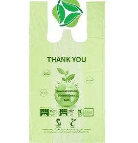 Prix d'usine T-shirt oxo-biodégradable Sacs de transport en plastique Logo personnalisé imprimé pour l'emballage de produits alimentaires - Product Image 3