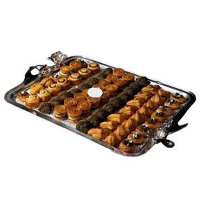 Elegante bandeja de plata para servir Chocolate, exhibición de postres para Catering y eventos, bandeja de metal para servir Chocolate de alta calidad a la venta - Product Image 5