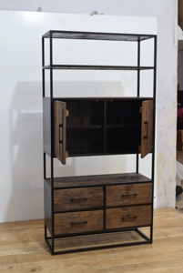 Estante de almacenamiento decorativo para el hogar de estilo vintage con cajones ecológicos Estante de exhibición de último diseño a la venta - Product Image 2