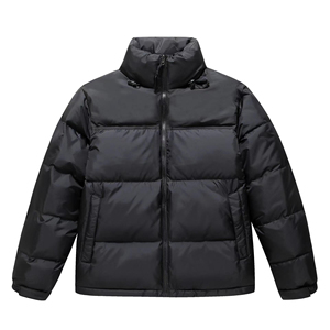 Men's Custom Face Puffer Jacket Breathable Canvas Stand Collar Low Price Customizable Face Puffer Jacket - Product Image 4