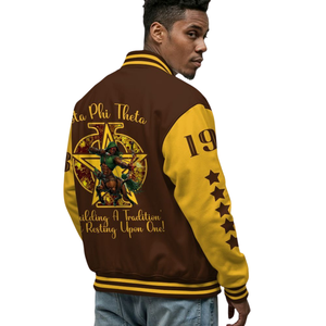 Iota Phi Theta Fraternity 1963 Letterman Jacket Brown Gold Varsity Jacket Greek Life Apparel Classic College Style Wear - Product Image 5