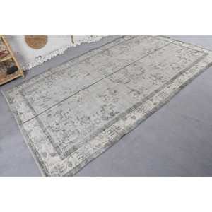 Alfombra Turca Vintage, Alfombra Grande de 5.7x9.5 pies, Alfombra de Lana con Bordes Azul Gris - Product Image 4