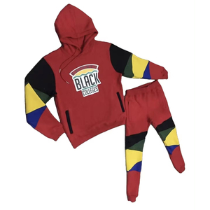 Chándal con panel de bloque de color de diseño personalizado para hombre, ropa de calle deportiva, chándal de moda para invierno - Product Image 2