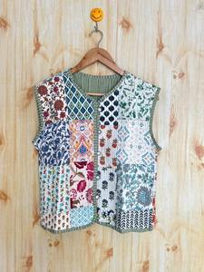 Chaquetas acolchadas de retazos de algodón Floral estilo bohemio Otoño Invierno chaqueta abrigo Streetwear Boho acolchado chaqueta Reversible - Product Image 6