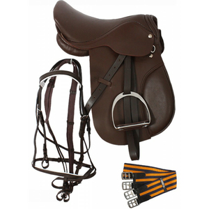 Sillines de equitación de carreras de salto inglés multiusos de cuero duradero profesional - Product Image 3