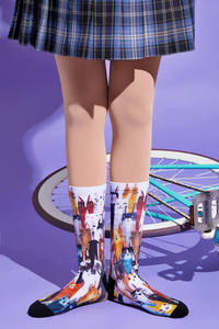 Haute impression personnalisée 3D Sport Logo cheville chaussettes graphiques noir blanc cravate teinture équipage hommes femmes été tricoté chaussettes de sublimation - Product Image 2