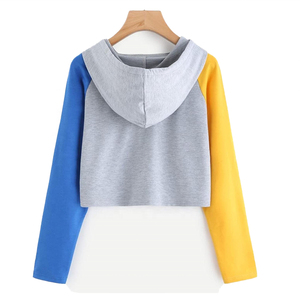 Último diseño logotipo personalizado de gran tamaño Crop Top pulóver sudadera recortada con capucha mujeres Crop Top sudaderas con capucha 2025 - Product Image 4