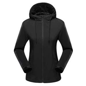 Chaquetas de concha blanda para montar a caballo para mujer, chaquetas cálidas Softshell para mujer, cremallera completa a prueba de viento con forro polar - Product Image 2