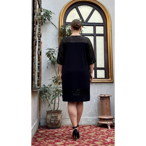 Vestido de Talla Grande con Adornos de Lentejuelas Negro - Product Image 5