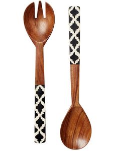 Juego de servidor de ensalada de madera de Mango hecho a mano elegante hogar restaurante vajilla decoración cubiertos para bodas - Product Image 3