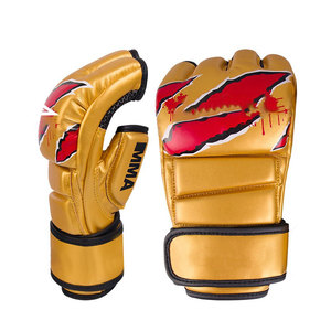Top Quality made Half Finger MMA Gloves Leather Gloves Training Kickboxing Gloves Martial Arts - Product Image 3