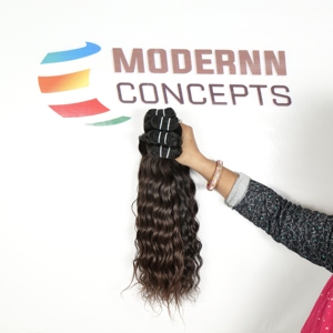 Extensiones de cabello humano de estilo recto con extensiones onduladas de color negro sedoso Virgen sin procesar 100% templo indio de la mejor calidad al por mayor - Product Image 5