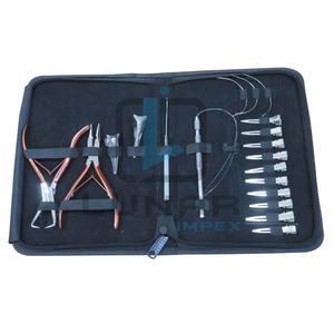Kit d'outils d'extension de cheveux en acier inoxydable avec crochet à boucle, aiguilles en forme de C avec étiquetage de logo de marque personnalisé - Product Image 2