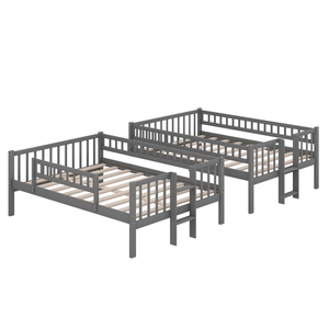 Lineage Corporation Jovelyn Litera completa para niños Gris Madera maciza Durable Cómodo Ajustable Tamaño doble Dormitorio de almacenamiento - Product Image 6