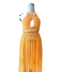 Robe tendance bohème en macramé faite à la main, vêtement de festival en coton tissé à la main, bustier court, robe de plage en macramé pour femme - Product Image 1