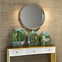 Étui souple écologique, durable, léger, pliable, grand format, imprimé floral, imprimé à la main, en coton matelassé, avec fermeture éclair