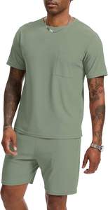 Conjuntos cortos para hombre, conjuntos de 2 piezas, chándales de verano a la moda, conjunto informal de manga corta y pantalones cortos para hombre - Product Image 4