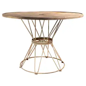 顶级流行农舍乡村复古金属桌家具客厅口音圆形桌可持续质量