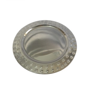 Nouvelles assiettes de service rondes en métal, assiettes de service pour aliments, ensemble de quatre assiettes de service en métal, vaisselle - Product Image 5