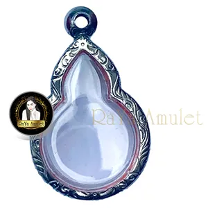 Caja de acero inoxidable Gota de agua Estilo pequeño No.2054 Calidad Premium de Tailandia Marco de amuleto de acero inoxidable Patrón tailandés