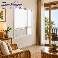 Fenêtre coulissante horizontale en alliage d'aluminium sur mesure pour hôtels, verre feuilleté anti-ouragan, design moderne, fabrication OEM