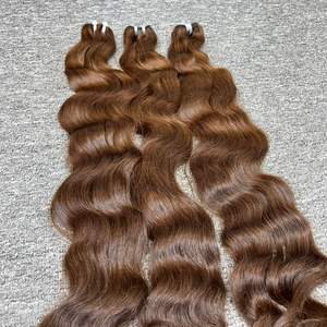 Vente en gros meilleure vente 28 pouces perruque vague naturelle cheveux humains vierges fermeture à lacet suisse non traités un donneur Remy Fl aligné 4x4 - Product Image 5