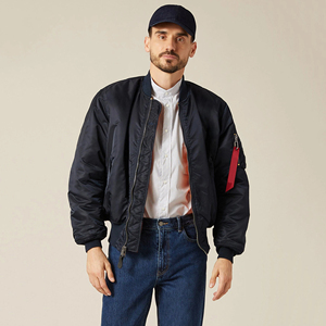 Professional High Quality WAGSAM SPORTS Worsted Fabric <b>Men</b> Stand Collar High Street Style Winter Wear Bomber <b>Jacket</b> - Product Image 4