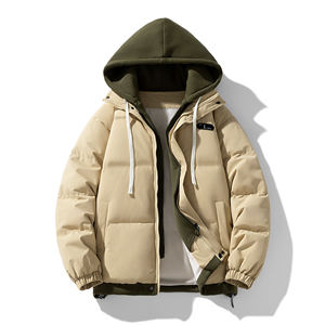 Doudounes unisexes avec logo personnalisé, vestes amples en duvet pour l'extérieur, veste d'hiver sportive, veste zippée avec capuche, vêtements personnalisés pour hommes - Product Image 4