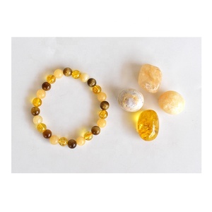 Gamme Exclusive Qualité Supérieure Écologique Naturelle Kit de Cristaux Chakra SOLAR PLEXUS Poli Diamètre du trou 1mm Spirituel - Product Image 1