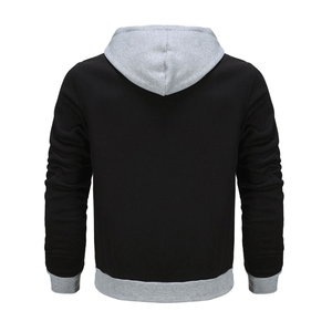 Haut polaire à manches longues et à capuche zippée de qualité supérieure pour homme avec design uni Haut à capuche zippé d'hiver noir/rouge - Product Image 5