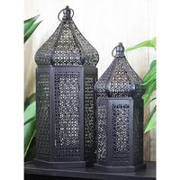 Ensemble de lanternes marocaines en métal blanc avec revêtement en poudre, lot de 3, accessoires de décoration pour le Ramadan et l'Aïd, lanternes en métal, porte-bougie chauffe-plat à vendre