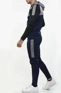 Pull-over à capuche avec logo personnalisé pour hommes, survêtement de jogging à fermeture éclair, ensemble de 2 pièces pour l'entraînement sportif en salle de sport, vêtements de sport en polaire d'hiver de grande taille - Product Image 4