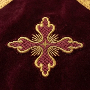 Vestimenta Litúrgica de Terciopelo Granate para Iglesia Ortodoxa, Nabedrennik con Bordado de Lingotes de Oro, Palitsa, Accesorio Litúrgico, Venta al por Mayor - Product Image 2