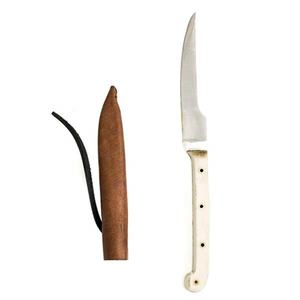 Couteau utilitaire médiéval en acier inoxydable fait à la main personnalisé de vendeur chaud avec fourreau en cuir de peau de vache couteau de cuisine de haute qualité - Product Image 3