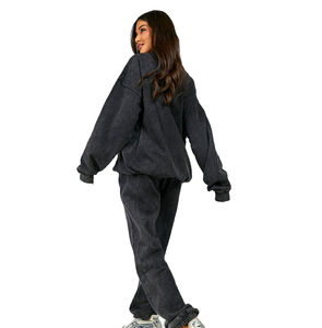 Sudaderas con Capucha Vintage Personalizables para Hombre, Pantalones Deportivos, Bordado con Letras Desgastadas, Marca Privada, Conjuntos Deportivos de Invierno con Capucha, Sólidos - Product Image 2