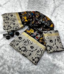 El Sari indio más atractivo con algodón Tussal Dori Work Blusa simple y tela de seda para adultos Mujeres para fiestas - Product Image 1