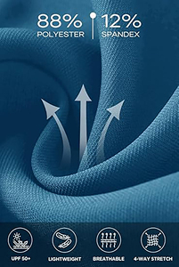 เสื้อแรชการ์ดแขนยาว Willit Men UPF 50+ ป้องกันแสงแดด แห้งเร็ว น้ำหนัก 220 กรัม ผลิตจากผ้าสแปนเด็กซ์/โพลีเอสเตอร์ ลายพิมพ์ - Product Image 5