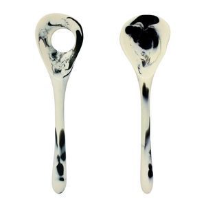 Ensemble de service à salade en résine effet marbre vert design, vaisselle de cuisine, cuillère et fourchette pour servir les aliments, ustensiles de buffet, outils de traiteur - Product Image 6