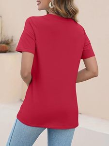 Camisetas informales de verano ecológicas y antibolitas para mujer, camisetas de manga corta con bloques de color - Product Image 2