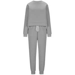 ชุดเซ็ตแทรคสูทลำลองไซส์พลัส ผ้าคอตตอน 100% ลายพิมพ์เรียบ แต่งคริสตัล ขอบเอวยางยืด ระบายอากาศได้ดี เหมาะสำหรับฤดูหนาว เล่นฟุตบอล  รับสั่งทำได้ - Product Image 4