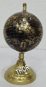 Globo de mesa de latón antiguo náutico hecho a mano negro Bol mapa del mundo decoración de escritorio con Base de aluminio regalo de Geografía - Product Image 4