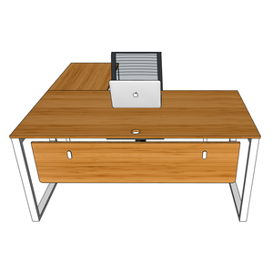 BFMB010-MBamboo 160x160cm L-Shaped Corner <b>Desk</b> Solid Wood Computer or Laptop Table Portable and <b>Foldable</b> with Simple Design - Product Image 4